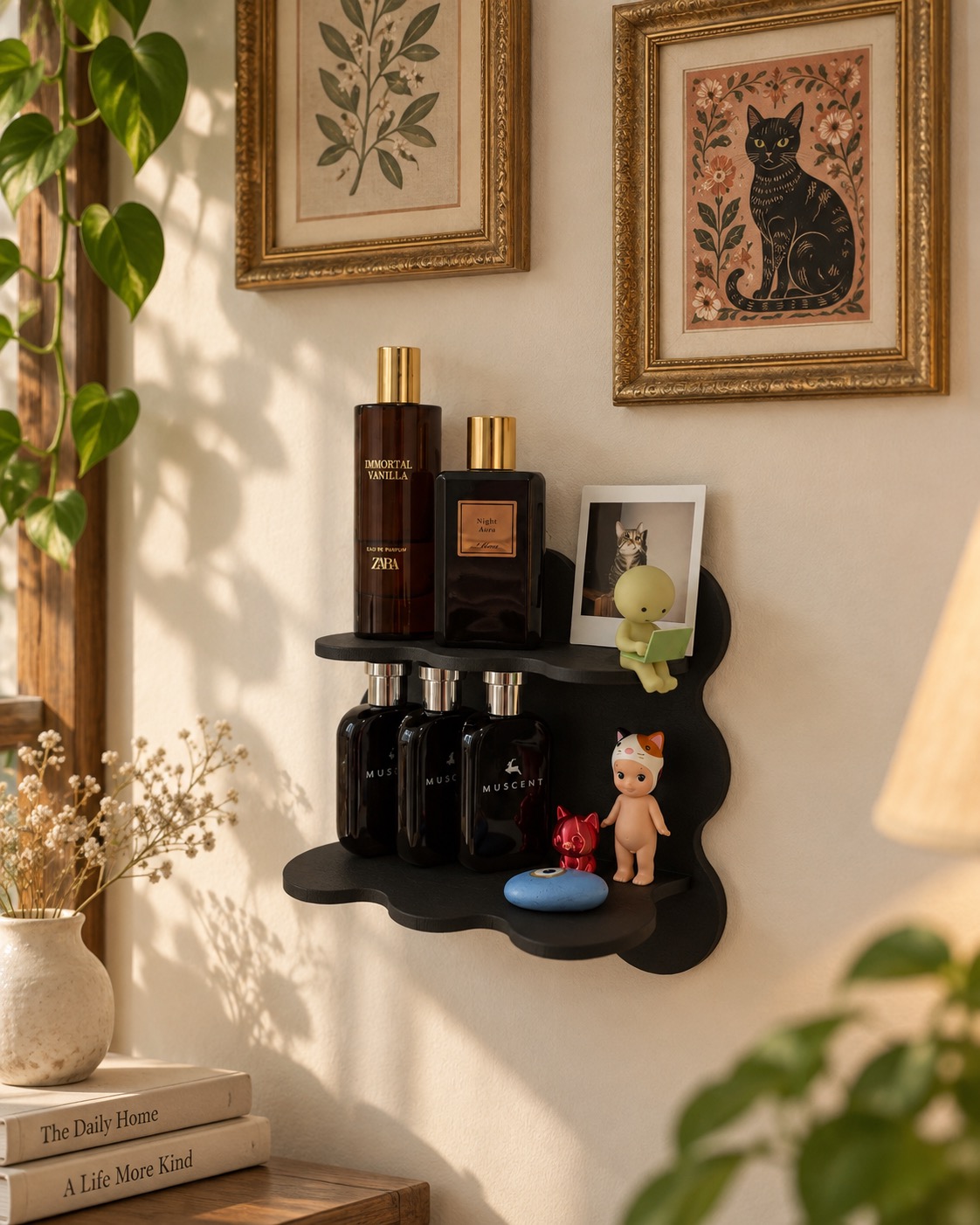 Black Ripka Street Shelf mounted on a wall