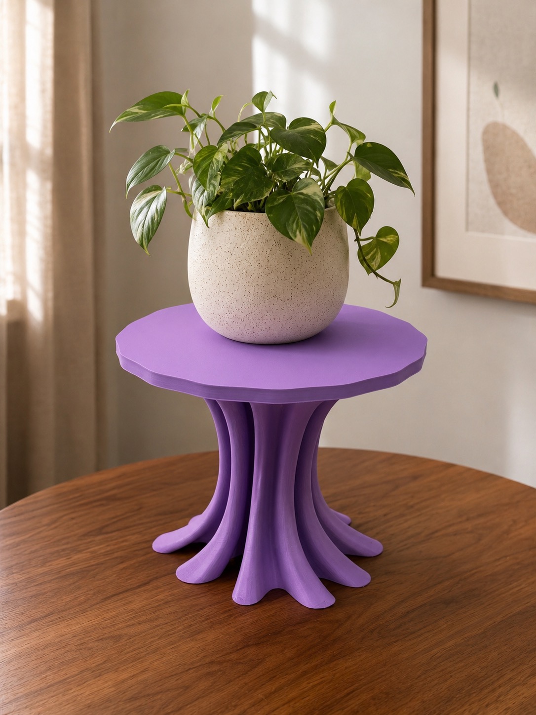 Lilac Purple Silverwood Street Plant Stand with a trailing plant